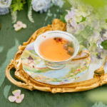 Watercolor “Wilderness” 160 ml Gold-Handle Bone-China Cup & Saucer Luxury Gift Set - set of 2 cup &2 saucer - Image 4