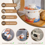French Butter Crock Porcelain Keeper – Airtight Water-Seal 6.7 oz Countertop Soft Butter Dish, Clover Décor & Housewarming Gift - Mixed vintage - Image 3