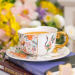 220 ml Bone China Tea Cup & Saucer Set of 2- 3 themed designs- Phoenix in Silk Slippers - Image 4