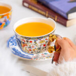 220 ml Bone China Tea Cup & Saucer Set of 2- 3 themed designs-Celestial Reverie - Image 4