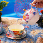 550 ml Bone China Teapot & 10 oz Cup Tea for One Gift Set-Secret coral land - Image 4