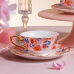 Fine Bone-China Tea Cup & Saucer Set – 160 ml, 24K Gold Handle, Maiden's dream - Image 4