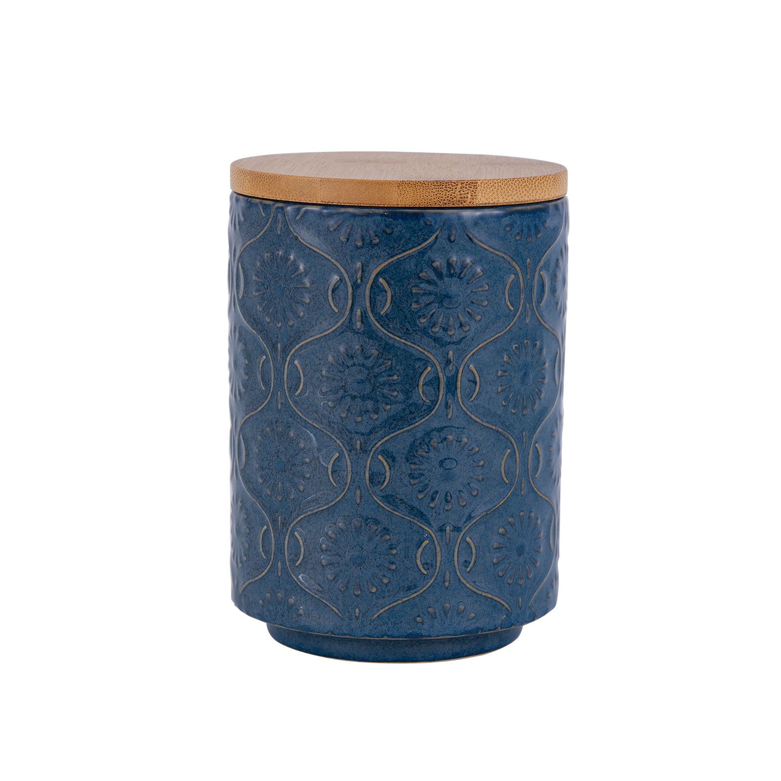 3 Ceramic Canister with Airtight Lid – 30 Fl Oz Cookie & Coffee Canister, Sugar/Tea/Matcha/Candy Storage Jar - Dark blue - Image 1