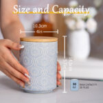 Ceramic Canister with Airtight Lid – 30 Fl Oz Cookie & Coffee Canister, Sugar/Tea/Matcha/Candy Storage Jar - Light blue - Image 6