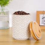 Ceramic Canister with Airtight Lid – 30 Fl Oz Cookie & Coffee Canister, Sugar/Tea/Matcha/Candy Storage Jar - lvory - Image 4