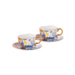 220 ml Bone China Tea Cup & Saucer Set of 2- 3 themed designs-Blooming Ballet