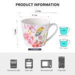 Coffee Mugs Set of 4 – 15.2 oz Bone China Nature Floral Collection - Image 12