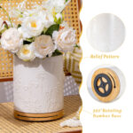 Utensil Holder Set of 2, 7.7"+5.7" Ceramic Kitchen Utensil Holder for Countertop, Farmhouse Vintage Utensil Crock, 360° Rotating Large Utensil Organizer - Image 5