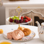 Luxury 2-Tier Cake Stand Gift Set – 24K Gold Rim, 3 Themes, Gift Bag - Colorful world - Image 2