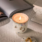 Freesia Scented Soy-Wax Candle Gift Set – 2 Ceramic Jars w/ 24K Gold Rim, Gift Box & Tote - Colorful world - Image 5