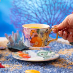 Set of 2 Fine Bone-China Tea Cup & Saucer Set 250 ml – Secret Coral Land - Image 5