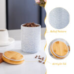 Utensil Holder Set of 2, 7.7"+5.7" Ceramic Kitchen Utensil Holder for Countertop, Farmhouse Vintage Utensil Crock, 360° Rotating Large Utensil Organizer - Light blue - Image 5