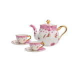 24K Gold Embossed Collectible Teapot Gift Set - Dancing butterfly