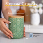 Ceramic Canister with Airtight Lid – 30 Fl Oz Cookie & Coffee Canister, Sugar/Tea/Matcha/Candy Storage Jar - Green - Image 6