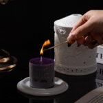 Thin Ceramic Candle Lantern – Hollow Horse Pattern, Aromatherapy & Christmas Décor - Image 5