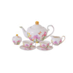 SWEET SPRING 7-Piece Luxury Tea Set – Hand-Painted 24K Gold, Premium Gift Box & Bag