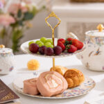 Luxury 2-Tier Cake Stand Gift Set – 24K Gold Rim, 3 Themes, Gift Bag - Colorful world - Image 3