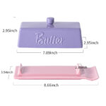 Butter Dish with Lid and Knife: Ceramic Butter Dish with Lid for Countertop, 8 Inch Butter Holder with Knob Handle, Durable Butter Keeper - Purple - Image 10