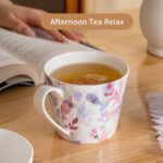 Coffee Mugs Set of 4 – 15.2 oz Bone China Nature Floral Collection - Image 6