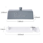 Butter Dish with Lid and Knife: Ceramic Butter Dish with Lid for Countertop, 8 Inch Butter Holder with Knob Handle, Durable Butter Keeper - Grey - Image 10