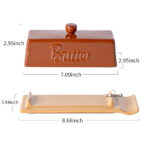 Butter Dish with Lid and Knife: Ceramic Butter Dish with Lid for Countertop, 8 Inch Butter Holder with Knob Handle, Durable Butter Keeper - Brown - Image 10