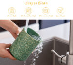 Utensil Holder Set of 2, 7.7"+5.7" Ceramic Kitchen Utensil Holder for Countertop, Farmhouse Vintage Utensil Crock, 360° Rotating Large Utensil Organizer - Green - Image 6