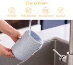 Utensil Holder Set of 2, 7.7"+5.7" Ceramic Kitchen Utensil Holder for Countertop, Farmhouse Vintage Utensil Crock, 360° Rotating Large Utensil Organizer - Light blue - Image 6