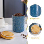 Utensil Holder Set of 2, 7.7"+5.7" Ceramic Kitchen Utensil Holder for Countertop, Farmhouse Vintage Utensil Crock, 360° Rotating Large Utensil Organizer - Dark blue - Image 6