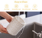 Utensil Holder Set of 2, 7.7"+5.7" Ceramic Kitchen Utensil Holder for Countertop, Farmhouse Vintage Utensil Crock, 360° Rotating Large Utensil Organizer - Ivory - Image 6