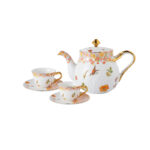 24K Gold Embossed Collectible Teapot Gift Set - Blooming season