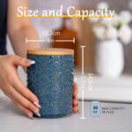 Ceramic Canister with Airtight Lid – 30 Fl Oz Cookie & Coffee Canister, Sugar/Tea/Matcha/Candy Storage Jar - Dark blue - Image 6