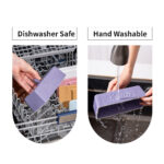 Butter Dish with Lid and Knife: Ceramic Butter Dish with Lid for Countertop, 8 Inch Butter Holder with Knob Handle, Durable Butter Keeper - Purple - Image 6