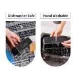 Butter Dish with Lid and Knife: Ceramic Butter Dish with Lid for Countertop, 8 Inch Butter Holder with Knob Handle, Durable Butter Keeper - Black - Image 6