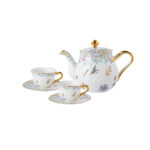 24K Gold Embossed Collectible Teapot Gift Set - Colorful world