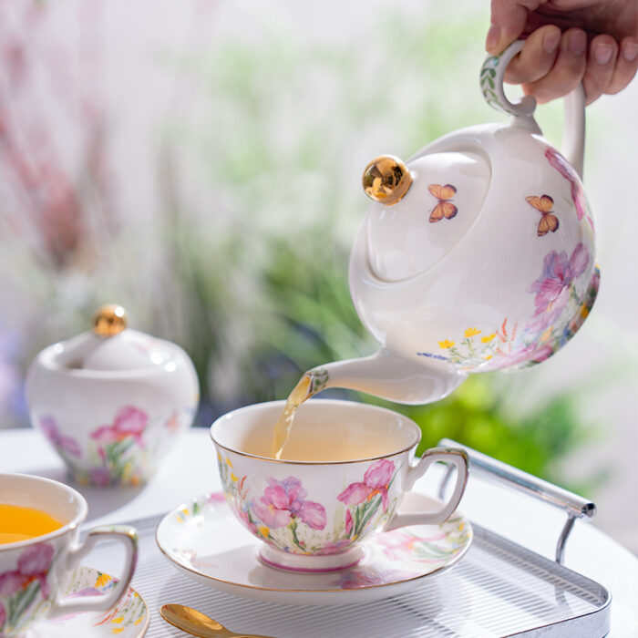 SWEET SPRING 7-Piece Luxury Tea Set – Hand-Painted 24K Gold, Premium Gift Box & Bag - Image 7