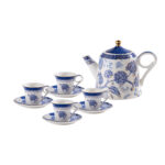 Fine Porcelain Tea Set 9 pcs – Blue Luxe