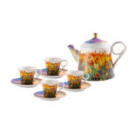 Oil Painting on Durable Porcelain Tea Set 9 pcs – Tulip Garden