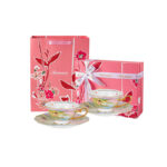 Watercolor “Wilderness” 160 ml Gold-Handle Bone-China Cup & Saucer Luxury Gift Set - set of 2 cup &2 saucer - Image 8