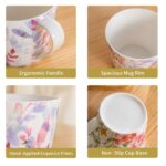 Coffee Mugs Set of 4 – 15.2 oz Bone China Nature Floral Collection - Image 8