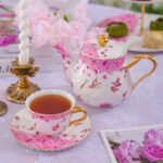 2-Cup & 2-Saucer Gift Set – 24 K Gold Rim and Handle- Dancing Butterfly - Image 8