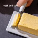 Butter Dish with Lid and Knife: Ceramic Butter Dish with Lid for Countertop, 8 Inch Butter Holder with Knob Handle, Durable Butter Keeper - Black - Image 7