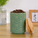 Ceramic Canister with Airtight Lid – 30 Fl Oz Cookie & Coffee Canister, Sugar/Tea/Matcha/Candy Storage Jar - Green - Image 3