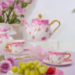 24K Gold Embossed Collectible Teapot Gift Set - Dancing butterfly - Image 2