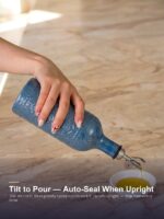 18oz Ceramic Oil Dispenser Bottle | Deep Blue Reactive Glaze | Auto-Pour Gravity Spout | Wholesale OEM - Image 2