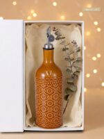 18oz Ceramic Vinegar Dispenser Bottle | Caramel Reactive Glaze | Auto-Pour Gravity Spout | Wholesale OEM - Image 5
