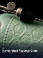 18oz Ceramic Oil Dispenser Bottle | Sage Green Reactive Glaze | Auto-Pour Gravity Spout | Wholesale OEM - Image 3