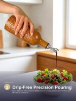 18oz Ceramic Vinegar Dispenser Bottle | Caramel Reactive Glaze | Auto-Pour Gravity Spout | Wholesale OEM - Image 9