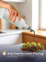 18oz Ceramic Vinegar Dispenser Bottle | Ivory White Glaze | Auto-Pour Gravity Spout | Wholesale OEM - Image 6