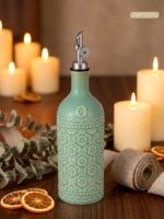 18oz Ceramic Oil Dispenser Bottle | Sage Green Reactive Glaze | Auto-Pour Gravity Spout | Wholesale OEM - Image 5