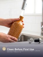 18oz Ceramic Vinegar Dispenser Bottle | Caramel Reactive Glaze | Auto-Pour Gravity Spout | Wholesale OEM - Image 13